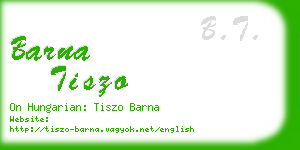 barna tiszo business card
